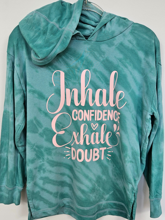 Inhale, Exhale / Lighweight Cotton Hooded Sweatshirt