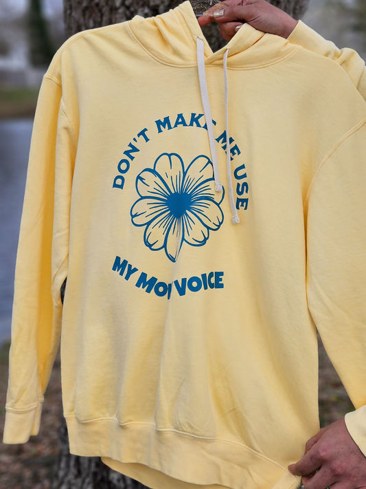 Mom Voice / Lighweight Cotton Hooded Sweatshirt